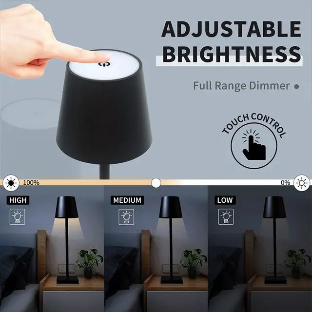 آباژور رومیزی مدل cordless desk lamp