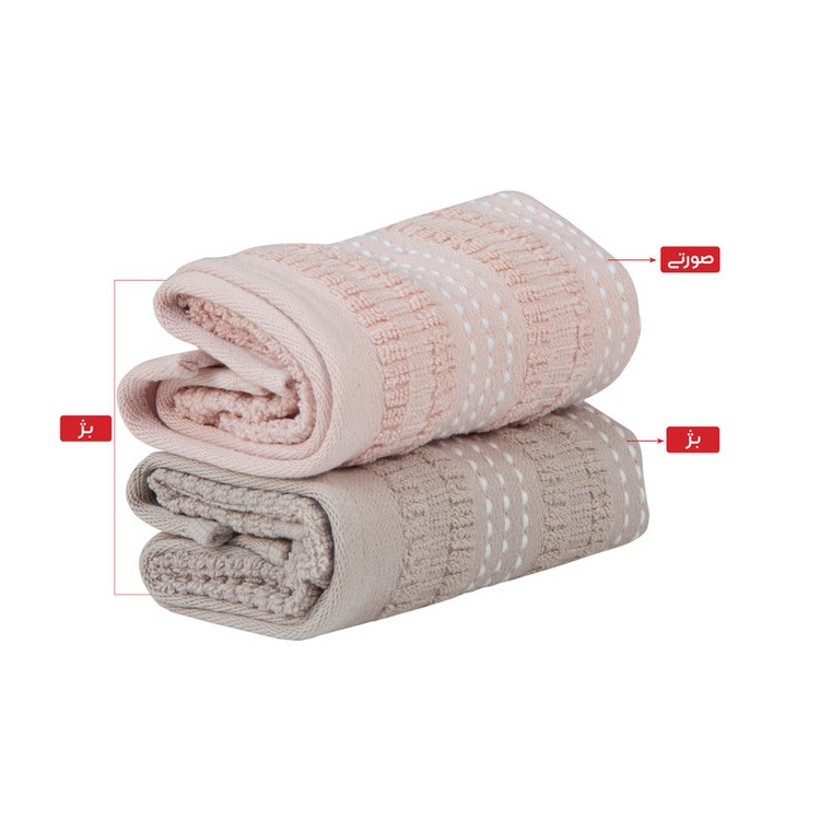 حوله دست و صورت خانه خواب اورنگ مدل آلین سایز 50×30 سانتی متر بسته 2 عددی