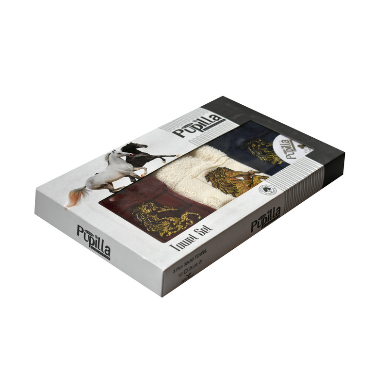حوله پاپیلا مدل P-334673 سایز 30x50 سانتی متر مجموعه 3 عددی