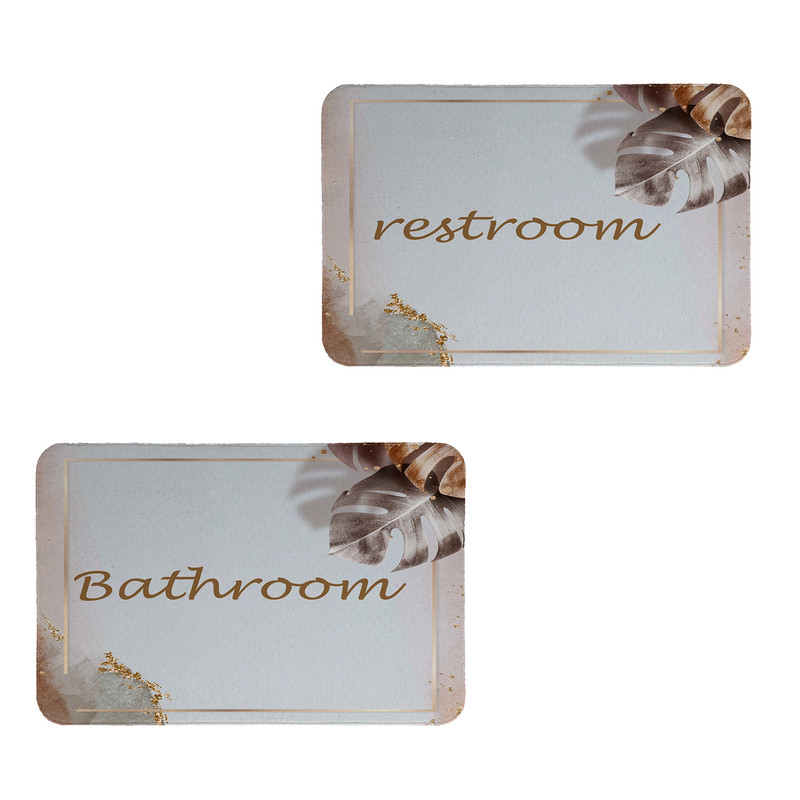 پادری طرح  Restroom & Bathroom کد 8657 سایز 60x40 سانتی متر مجموعه دو عددی