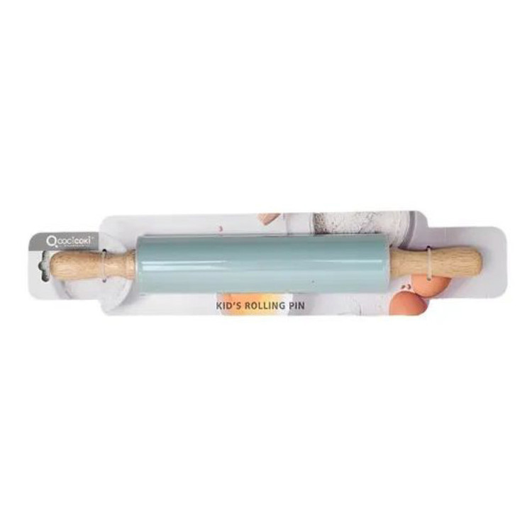 وردنه فوندانت مدل سیلیکونی دسته چوبی کد sk-9532