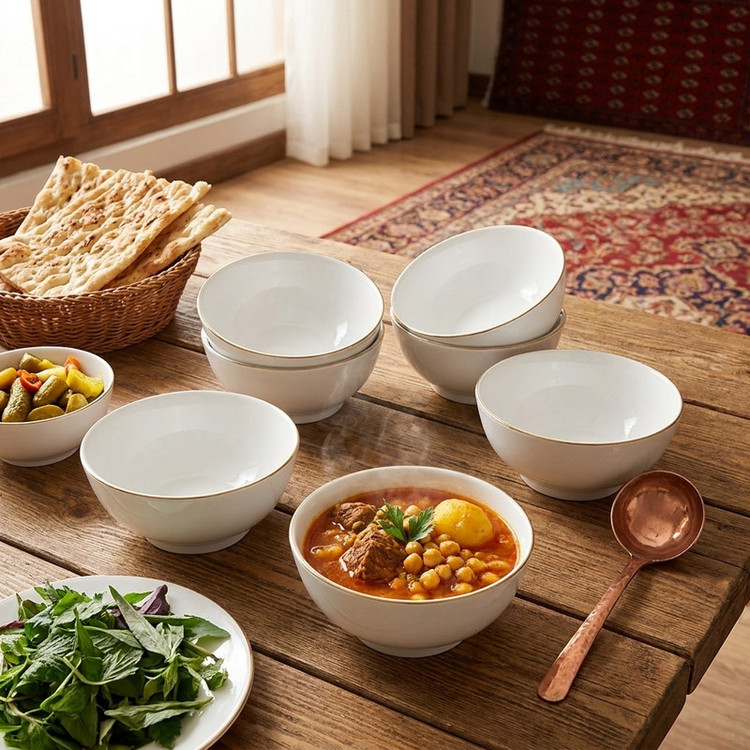 کاسه آبگوشت خوری چینی تقدیس مدل درجه 2 بسته 6 عددی