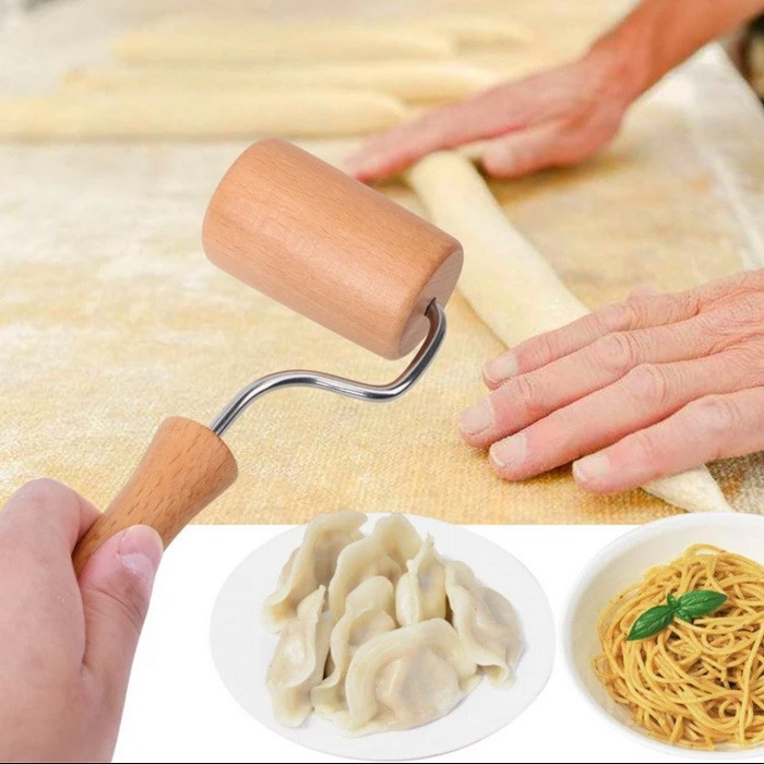 ابزار تزیین کیک به گز مدل وردنه غلطکی چوبی ال