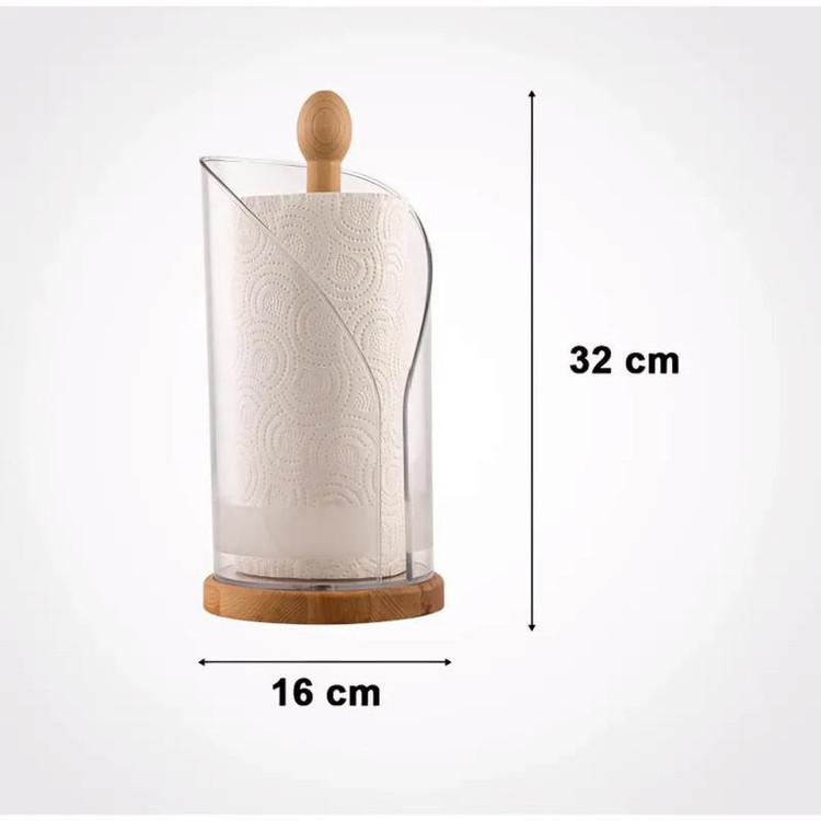 پایه رول دستمال کاغذی لیمون مدل رولی چوبی