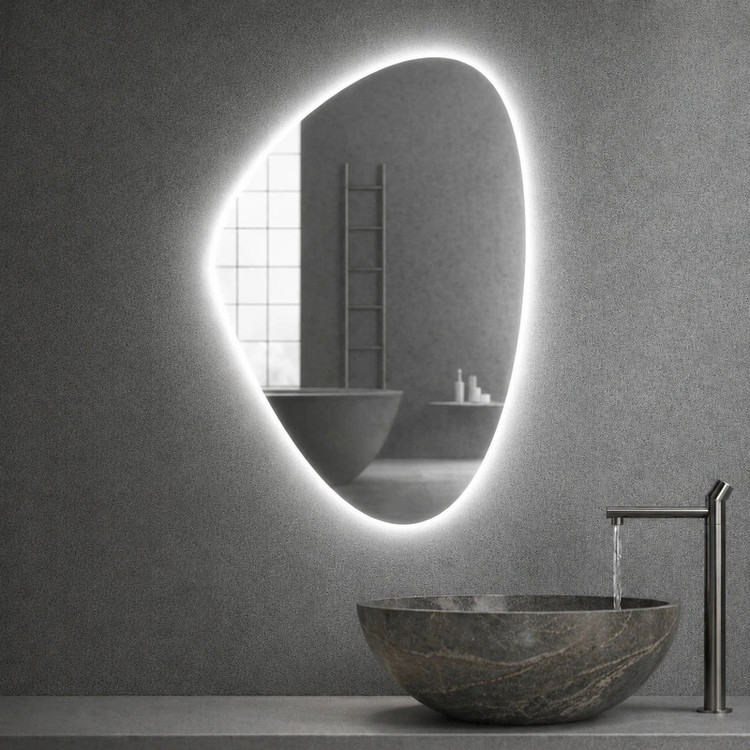 آینه سرویس بهداشتی طرح اشک مدل بکلایت سایز 50*70 سانتیمتر
