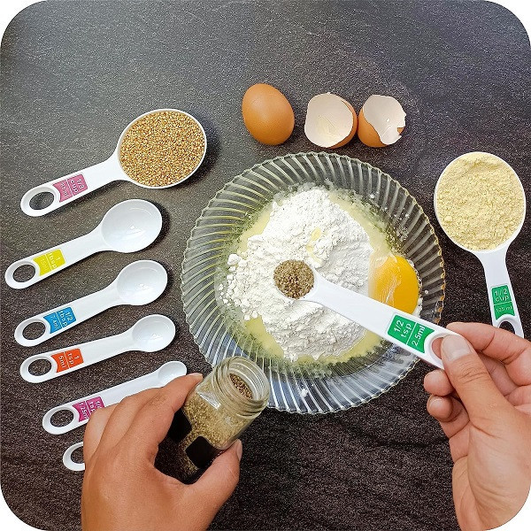 پیمانه اندازه گیری مدل لیوانی و قاشقی مجموعه 10 عددی