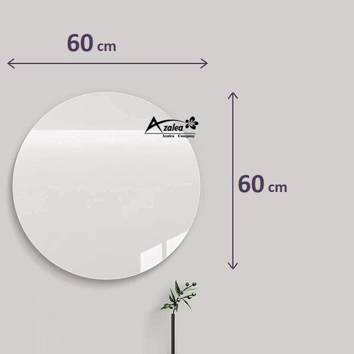 آینه دیواری آزالیا مدل بکلایت نوردار گرد 60cm