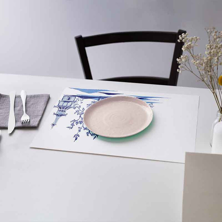 زیربشقابی مدل قلعه آبی کد F3ZI1055 مجموعه 4عددی
