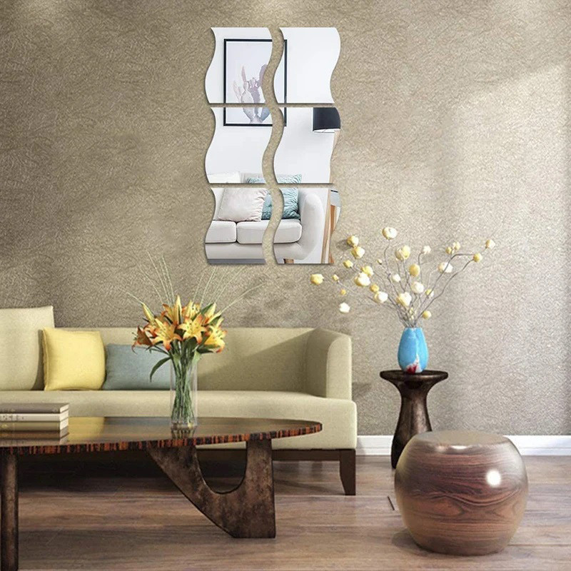 آینه پلکسی گلس مدل دکوراتیو کد N27-2 مجموعه 6 عددی