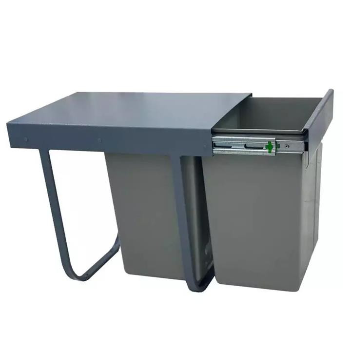 سطل زباله کابینتی مدل ریلی دوقلو گنجایش 40 لیتر
