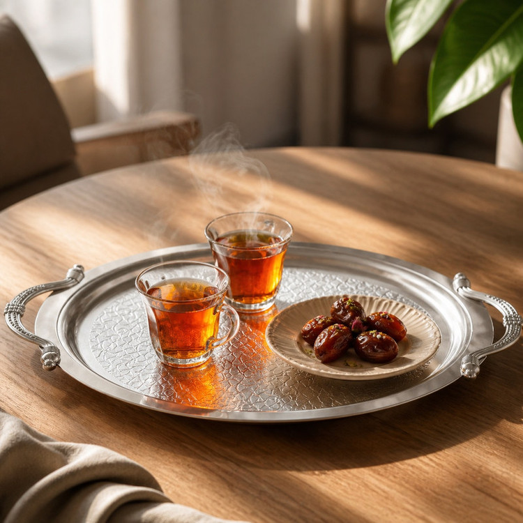 سینی دسته دار آرتمیس مدل بیضی سایز ۲۶*۳۸ سانتی متر