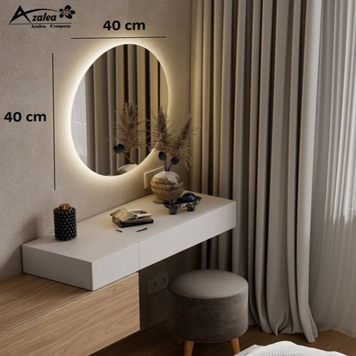 آینه دیواری آزالیا مدل بک لایت نوردار گرد40