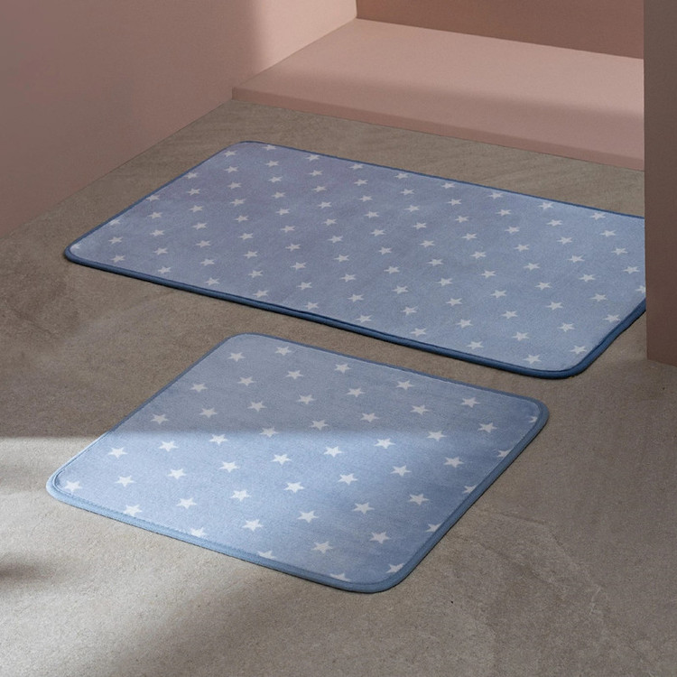 پادری مادام کوکو مدل Felisite Starry Mavi سایز 80x50 سانتیمتر مناسب برای فضای داخلی مجموعه دو عددی