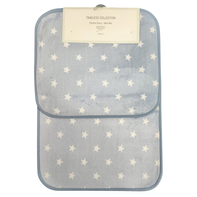 پادری مادام کوکو مدل Felisite Starry Mavi سایز 80x50 سانتیمتر مناسب برای فضای داخلی مجموعه دو عددی