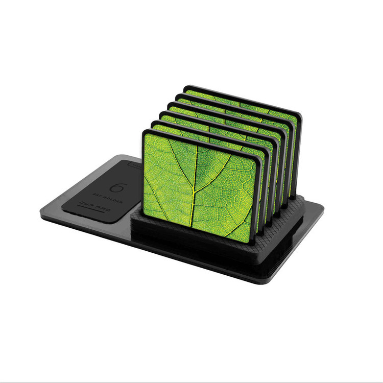 زیر لیوانی ماهوت مدل Leaf-Texture بسته 6 عددی