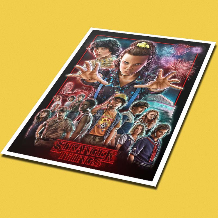 پوستر کارنیکا طرح چیزهای عجیب Stranger Things کد 90767 مجموعه 8 عددی