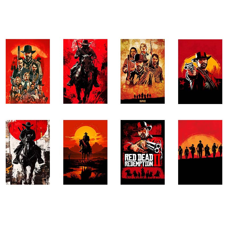 پوستر کارنیکا طرح رد دد Red Dead Redemption کد 71622 مجموعه 8 عددی