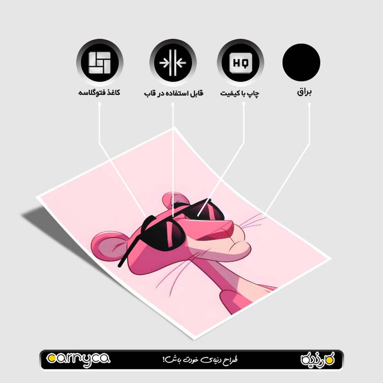 پوستر کارنیکا طرح پلنگ صورتی pink panther کد 31213 مجموعه 8 عددی