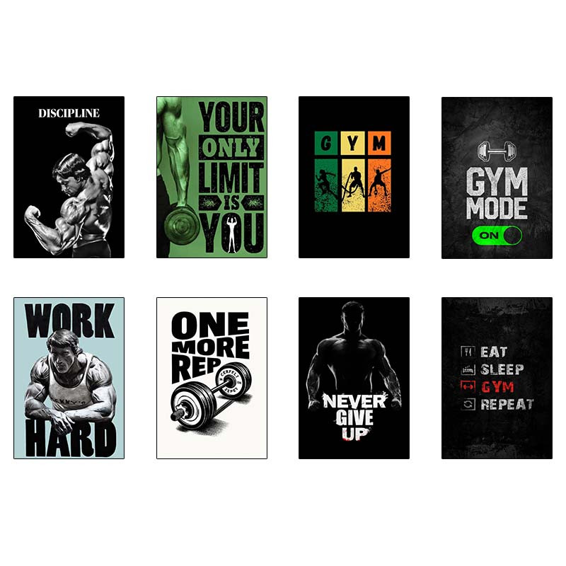 پوستر کارنیکا طرح باشگاه Gym کد 90293 مجموعه 8 عددی