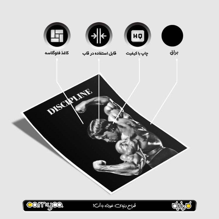 پوستر کارنیکا طرح باشگاه Gym کد 90293 مجموعه 8 عددی