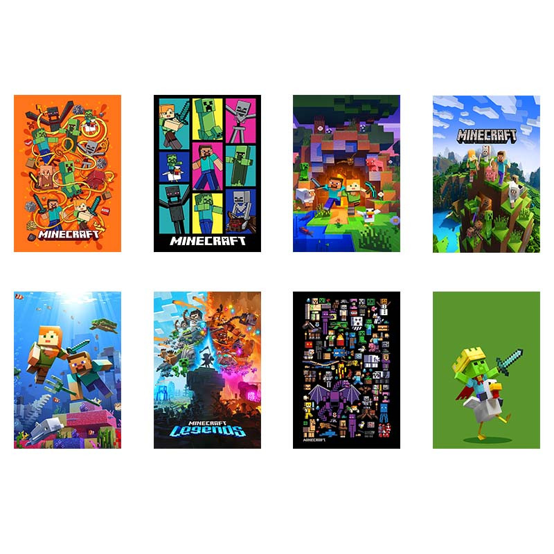 پوستر کارنیکا طرح ماینکرفت Minecraft کد 48475 مجموعه 8 عددی
