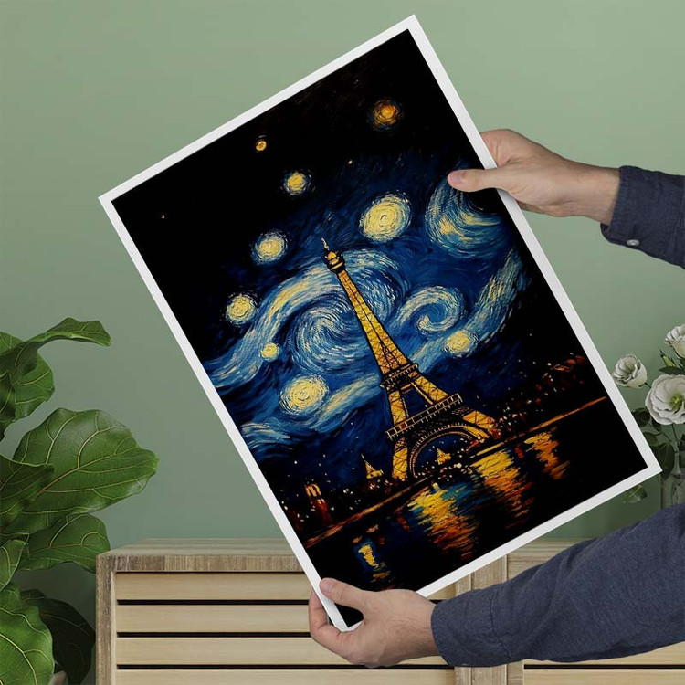 پوستر کارنیکا طرح شب پرستاره فانتزی ونگوگ Fantasy Starry Night Van Gogh کد 51303 مجموعه 8 عددی