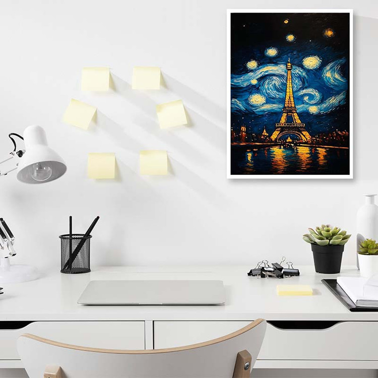 پوستر کارنیکا طرح شب پرستاره فانتزی ونگوگ Fantasy Starry Night Van Gogh کد 51303 مجموعه 8 عددی