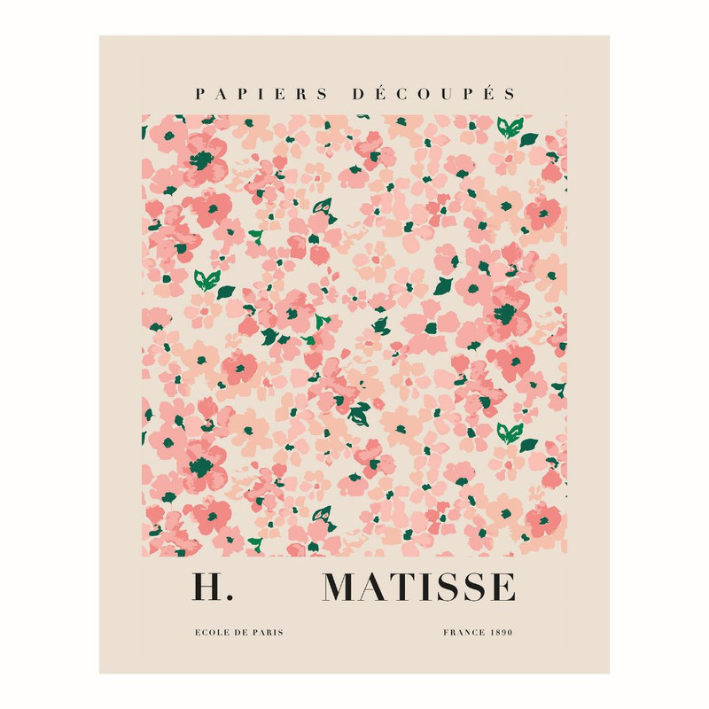 پوستر مدل هنری ماتیس - گل‌های صورتی