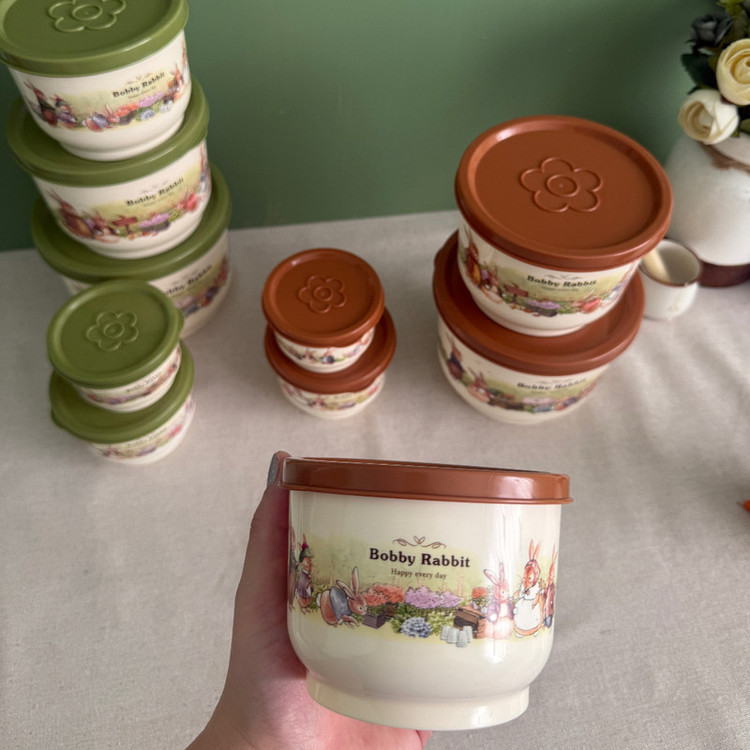 ظرف نگهدارنده طرح خرگوش مجموعه 5 عددی