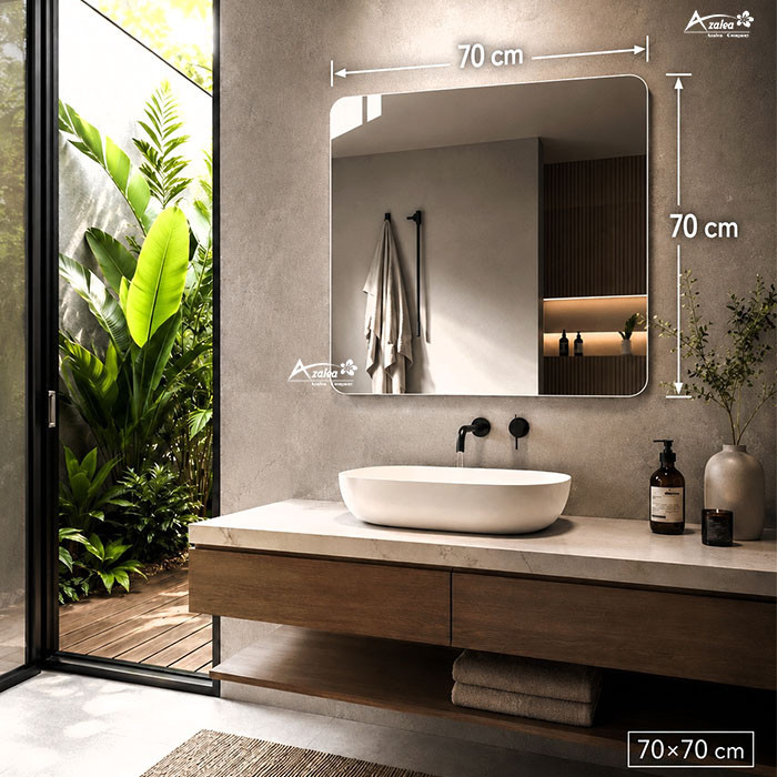آینه سرویس بهداشتی آزالیا مدل MS7070 مربع سایز 70x70 سانتیمتر