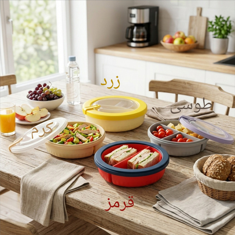 ظرف غذا مدل سه خانه کد 154