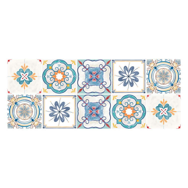 استیکر کاشی طرح سنتی کد 01 مجموعه 10 عددی