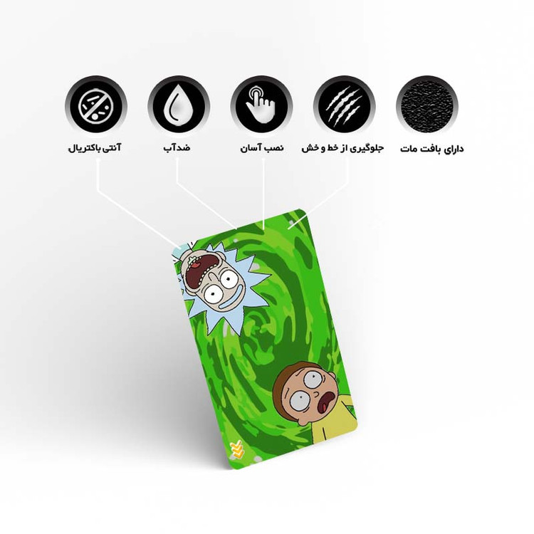 استیکر کارت کارنیکا طرح ریک و مورتی Rick and Morty کد 66723 مجموعه 6 عددی