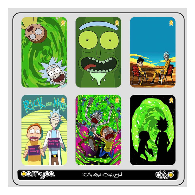 استیکر کارت کارنیکا طرح ریک و مورتی Rick and Morty کد 66723 مجموعه 6 عددی