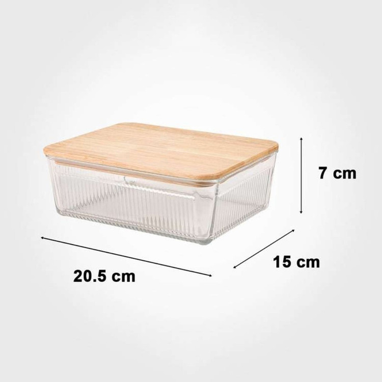 ظرف نگهدارنده لیمون مدل درب چوبی کد HS2211 مجموعه 3 عددی