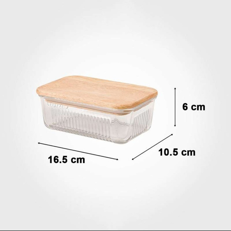 ظرف نگهدارنده لیمون مدل درب چوبی کد HS2211 مجموعه 3 عددی