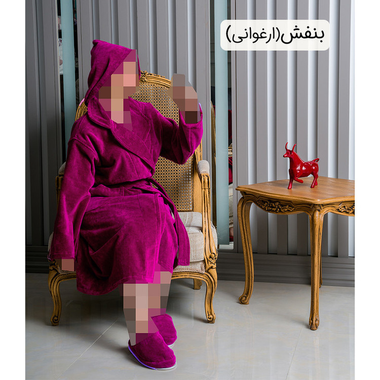 سرویس حوله پالتویی 2 تکه دنیز طرح فیوره سایز 125