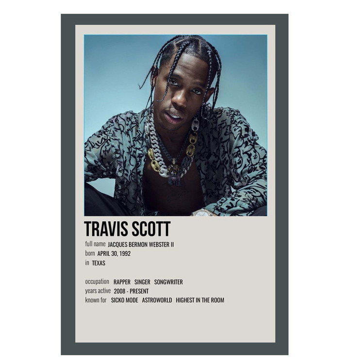 پوستر مدل تراویس اسکات TRAVIS SCOTT کد 484