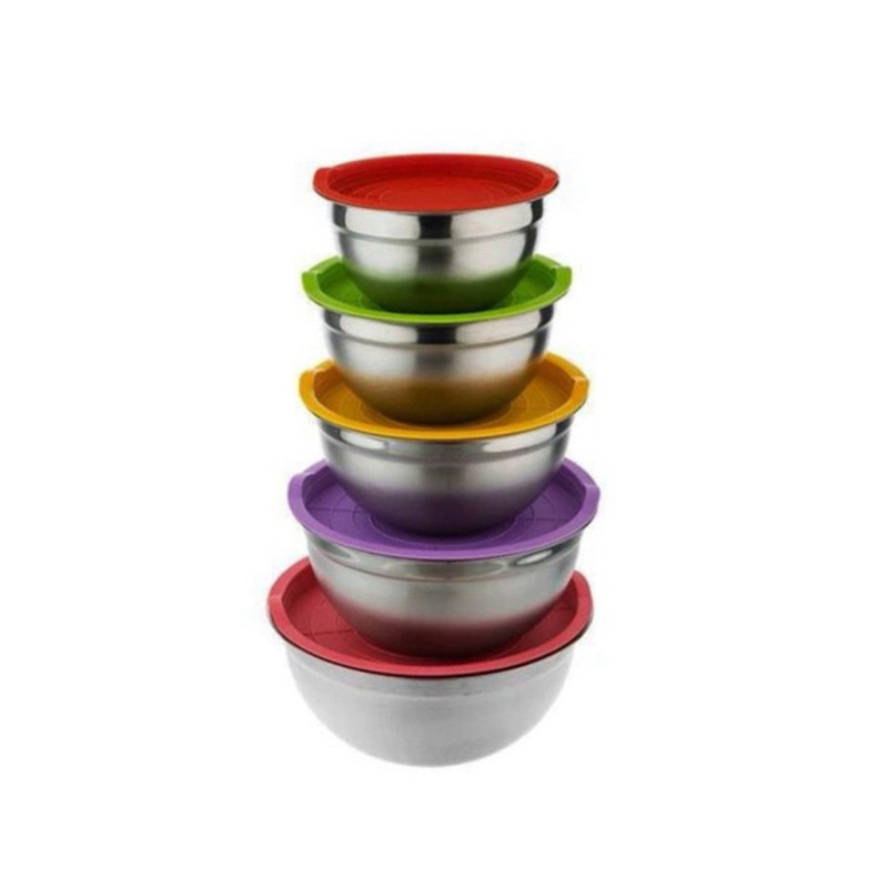 سرویس لگن استیل یونیک لایف مدل UL-4731C مناسب برای قرار دادن مواد غذایی، میوه ، سبزیجات مجموعه 5 عددی