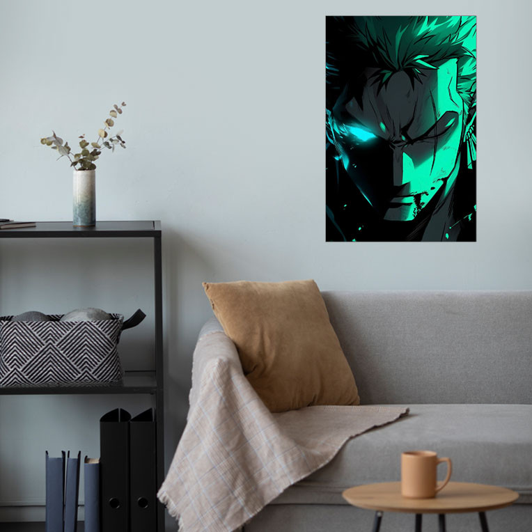 پوستر گوفی مدل رورونوآ زورو دزد دریایی خشمگین و خفن انیمه وان پیس کد DARK41