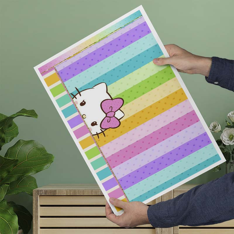 پوستر کارنیکا طرح هلو کیتی hello kitty کد 97726 مجموعه 8 عددی