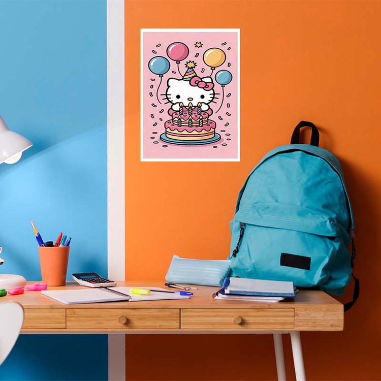 پوستر کارنیکا طرح هلو کیتی hello kitty کد 97726 مجموعه 8 عددی