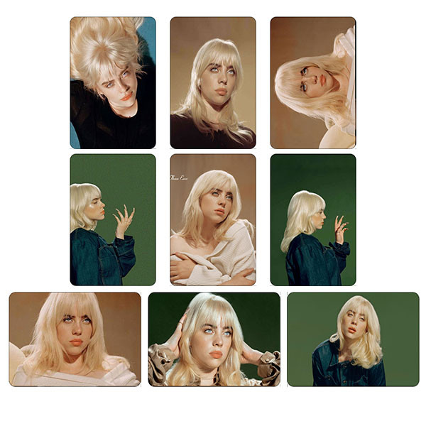 استیکر کارت مدل PH-520 طرح فتوکارت بیلی آیلیش Billie Eilish بسته 9 عددی