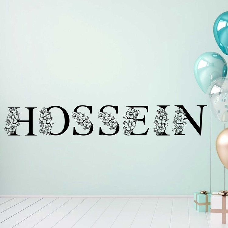 استیکر مدل چوبی طرح حروف انگلیسی گل دار کد HGOL-N