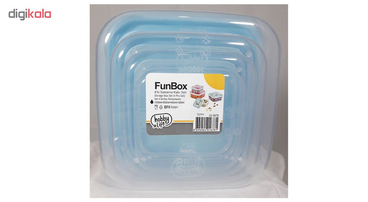 ظرف نگهدارنده هوبی لایف مدل Fun Box مجموعه 4 عددی