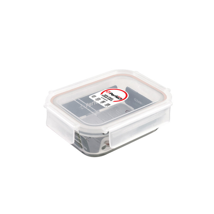 ظرف نگهدارنده با بدنه شیشه ای پرفکت هوم مدل P5463-2 مناسب برای قرار دادن در یخچال و فریزر مجموعه 2 عددی
