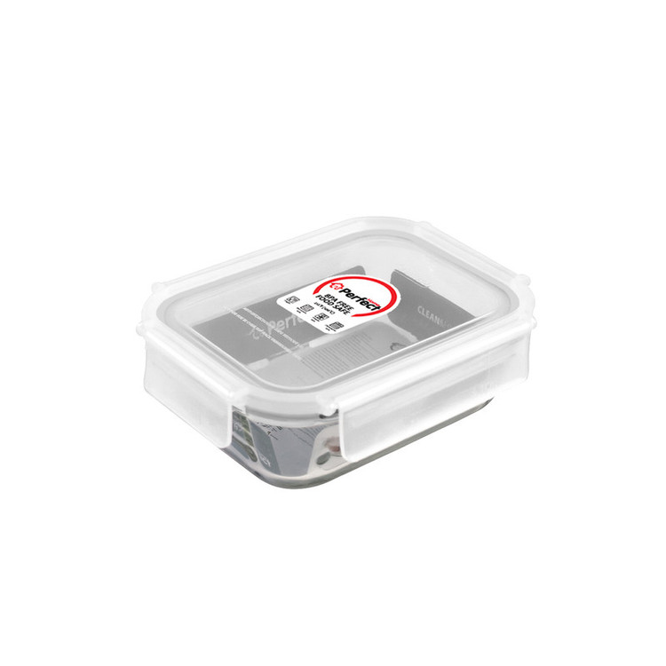 ظرف نگهدارنده با بدنه شیشه ای پرفکت هوم مدل P5463-2 مناسب برای قرار دادن در یخچال و فریزر مجموعه 2 عددی