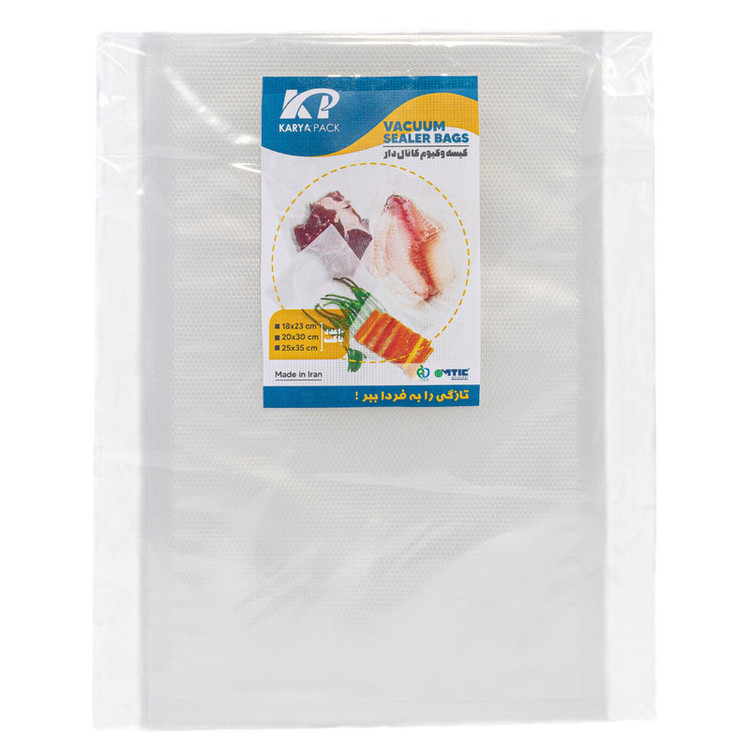 کیسه وکیوم کاریا پک مدل کانال دار 25x35 بسته 30 عددی