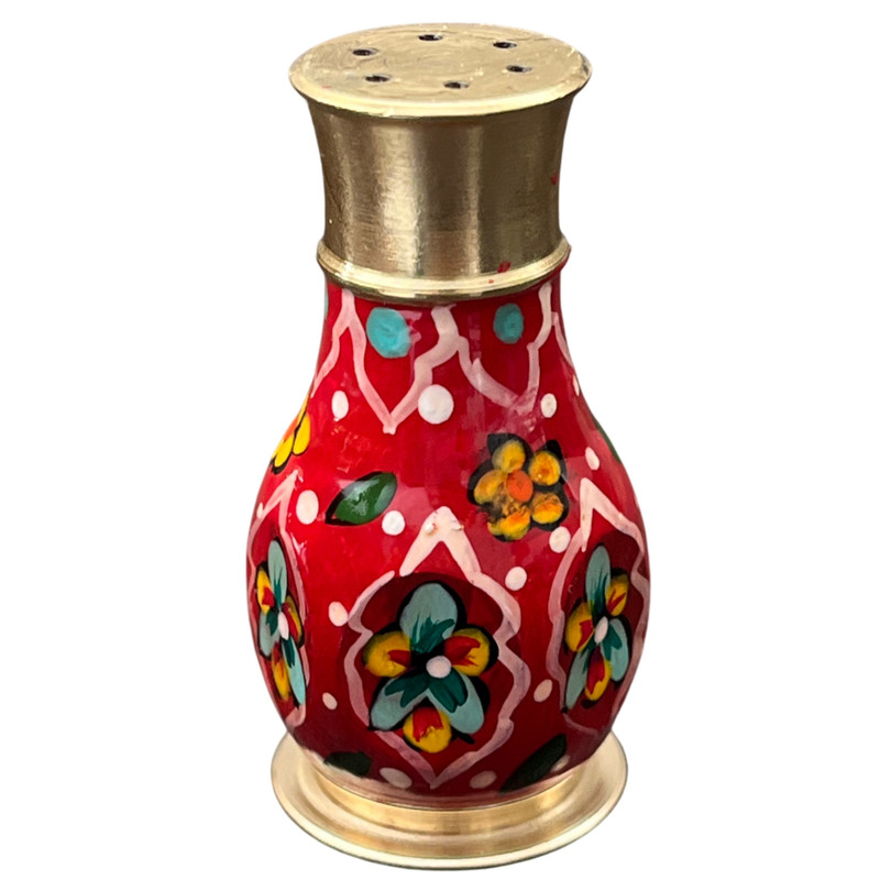 نمکدان برنجی مدل میناکاری کد 002