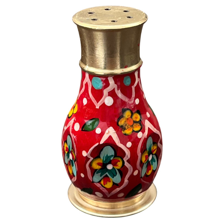 نمکدان برنجی مدل میناکاری کد 002